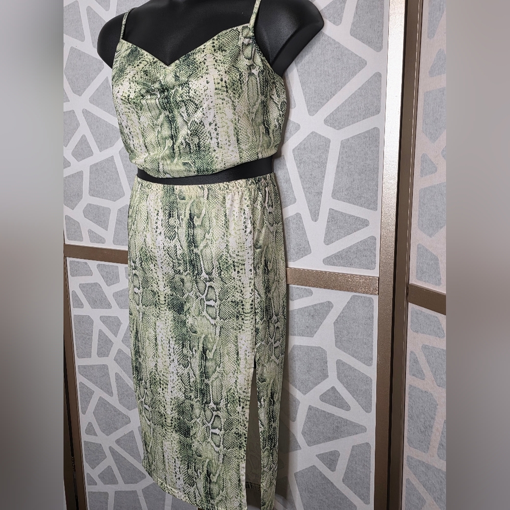 Women's Snake Print Skirt Set | Size 2XL